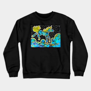 Galaxy Dancing Unicorn - Big Blue Crewneck Sweatshirt